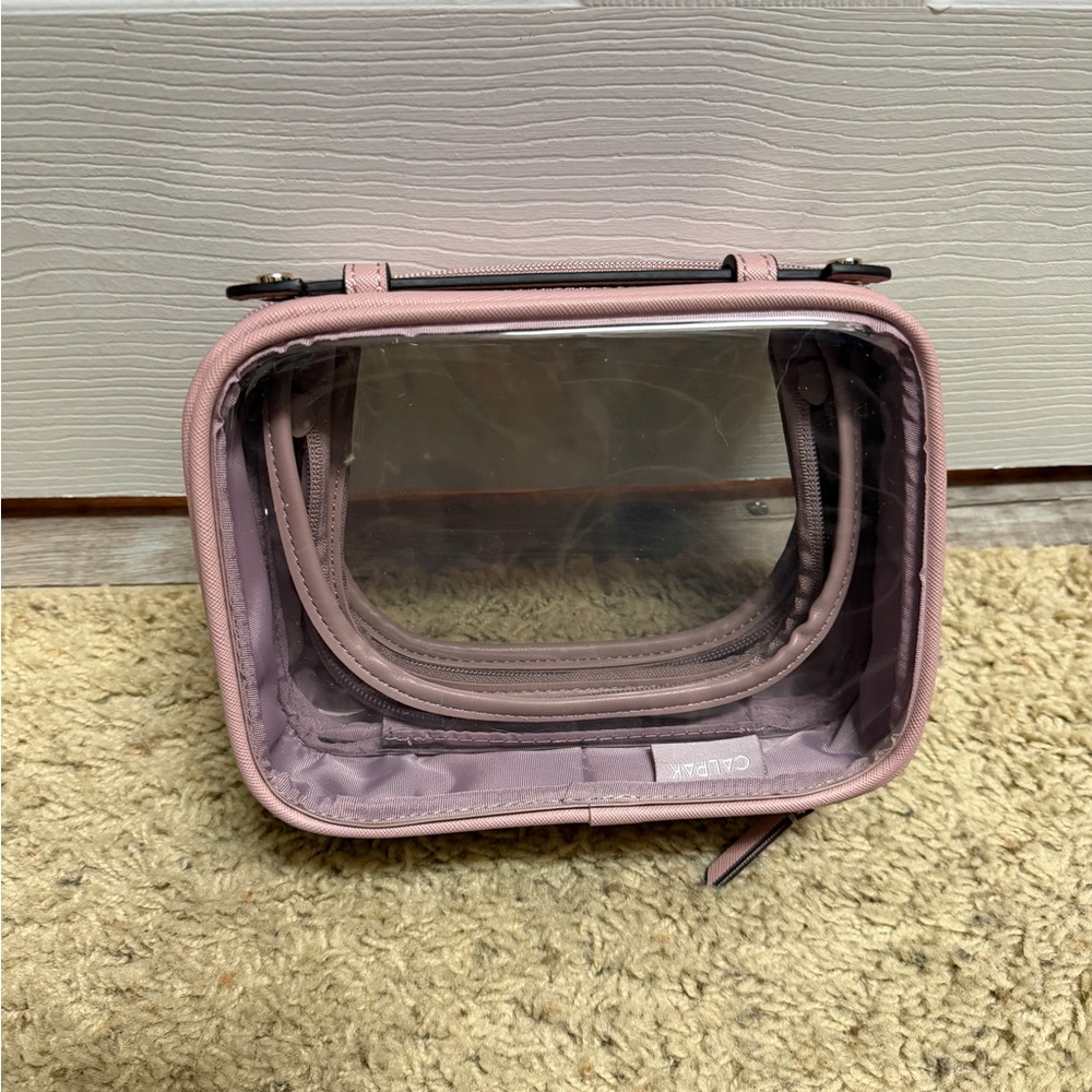 Calpak Small Clear Cosmetics Case in Mauve